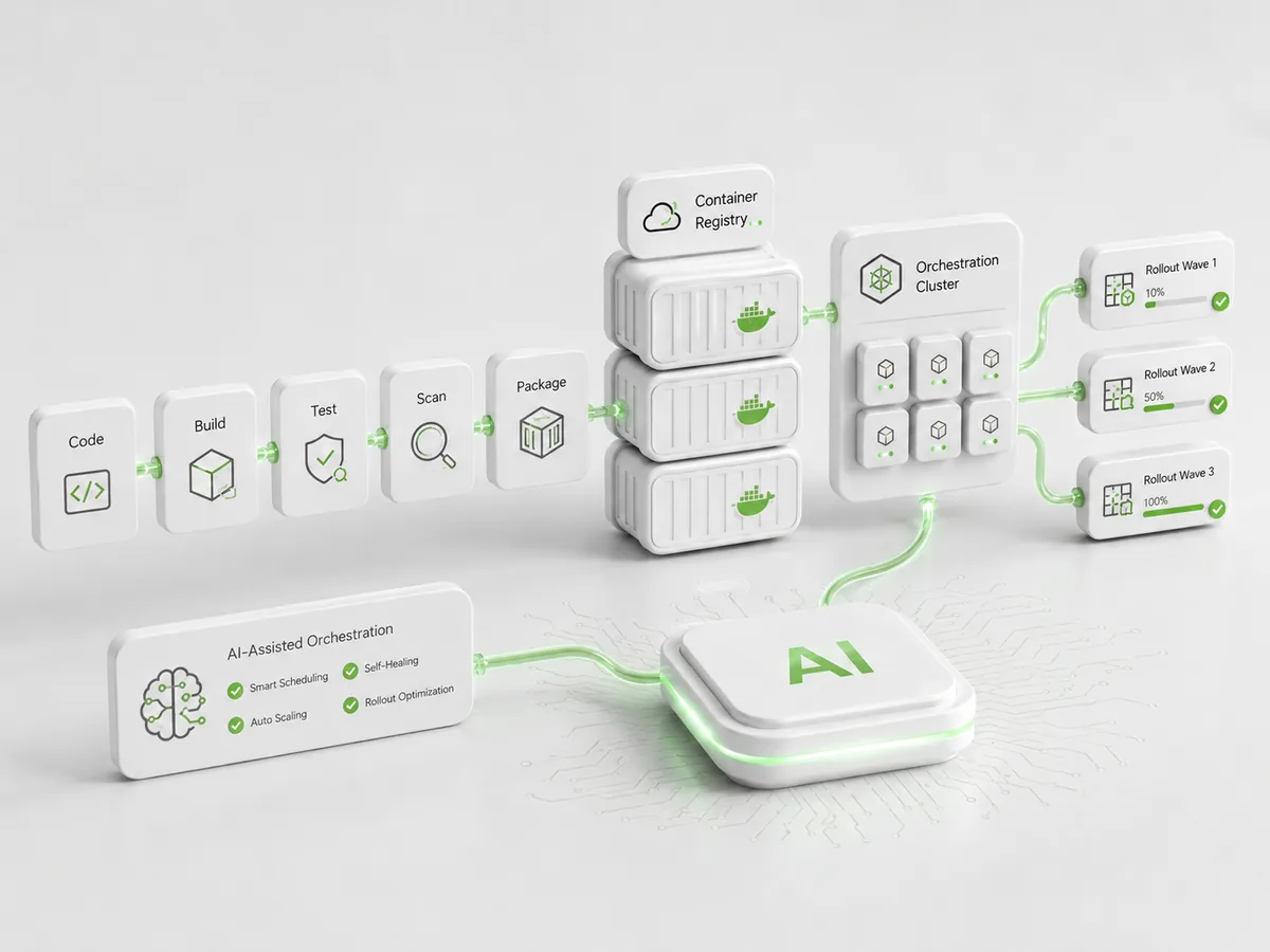 Container-Orchestrierung mit Registry, Cluster und gestaffelten Rollouts