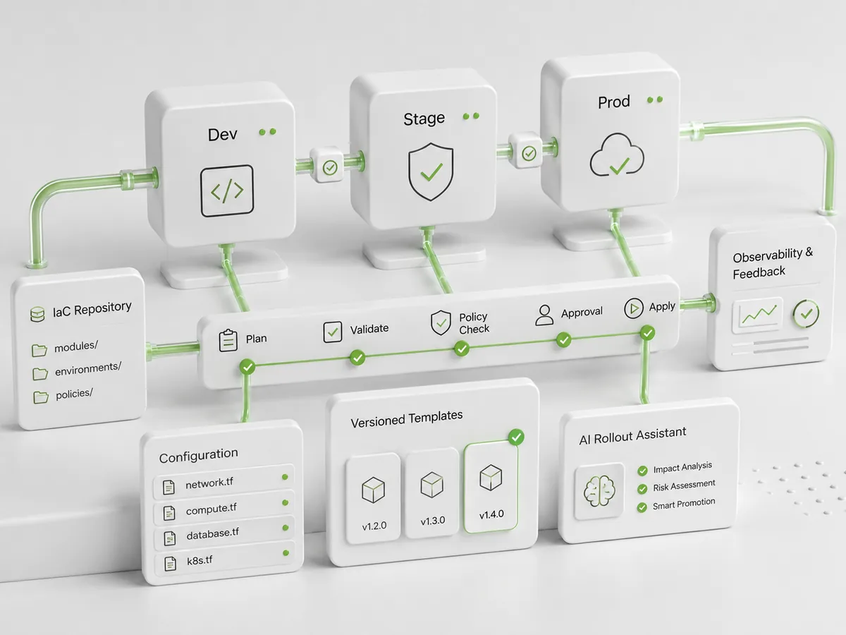 Infrastructure-as-Code-Pipeline für Entwicklungs-, Staging- und Produktionsumgebungen