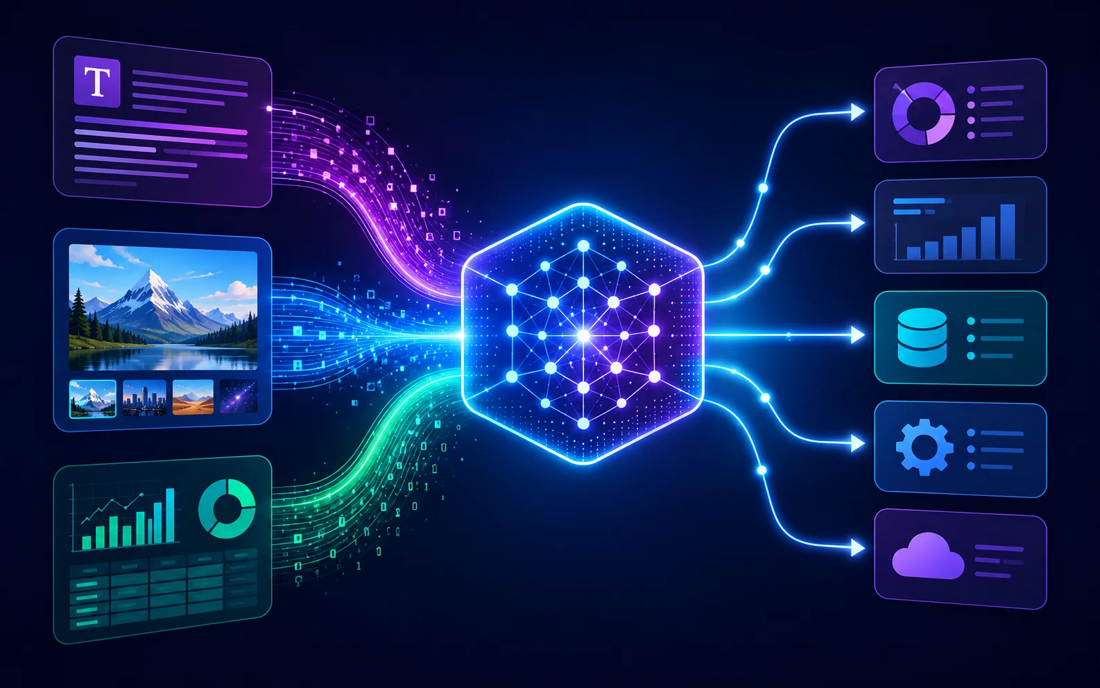 Multimodale Generative-AI-Anwendungen für Text, Bilder, Daten, Cloud und Softwareintegration