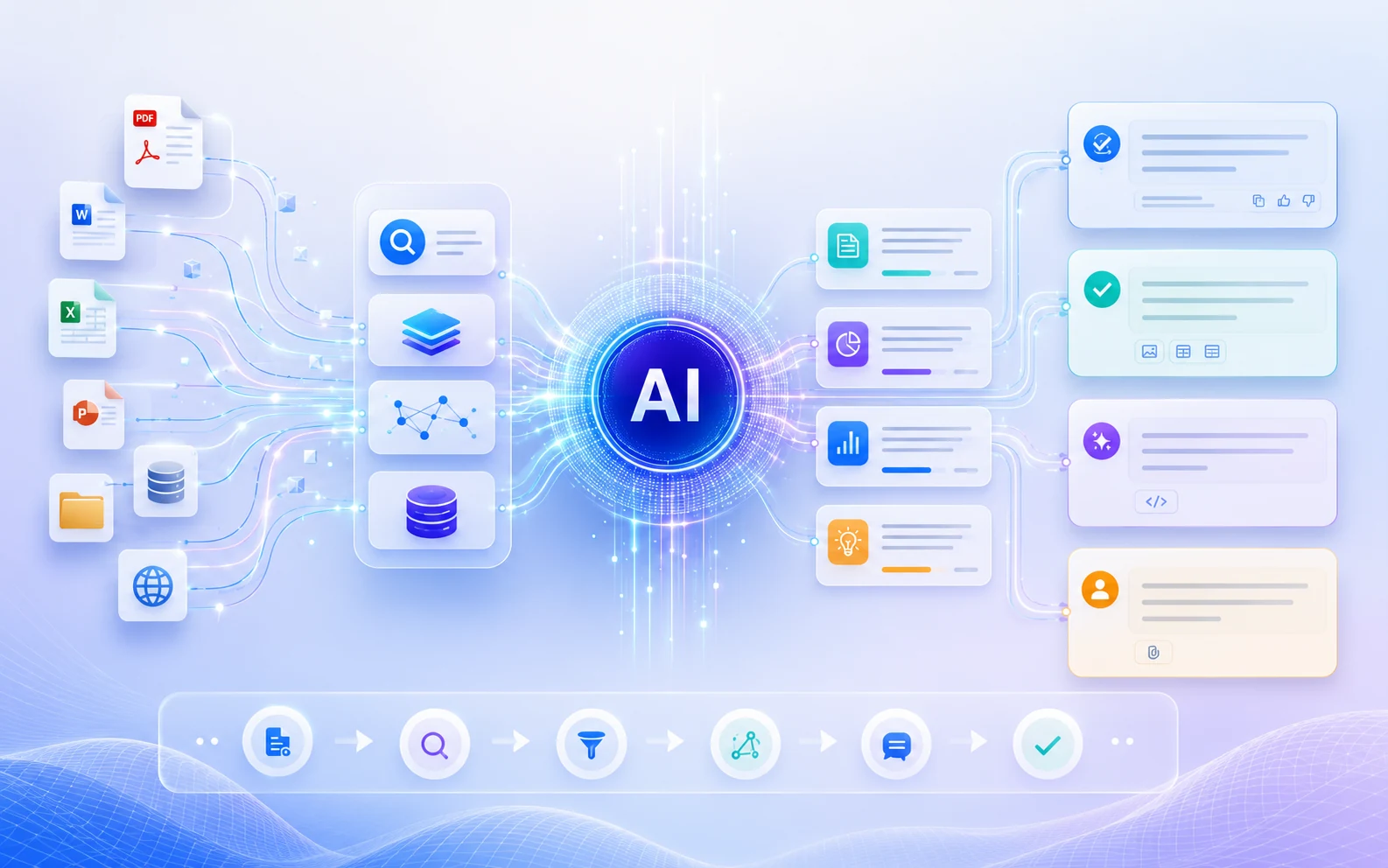 Generative-AI-Wissensabfrage mit Dokumenten, Datenbanken, Suche und automatisierten Antworten