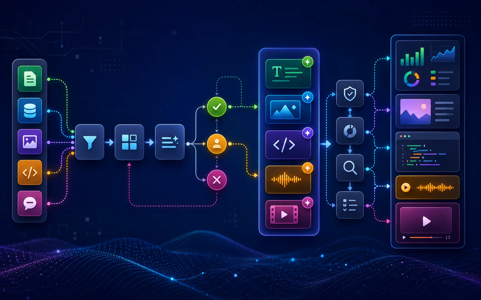 Generative-AI-Workflow mit automatisierten Prozessschritten
