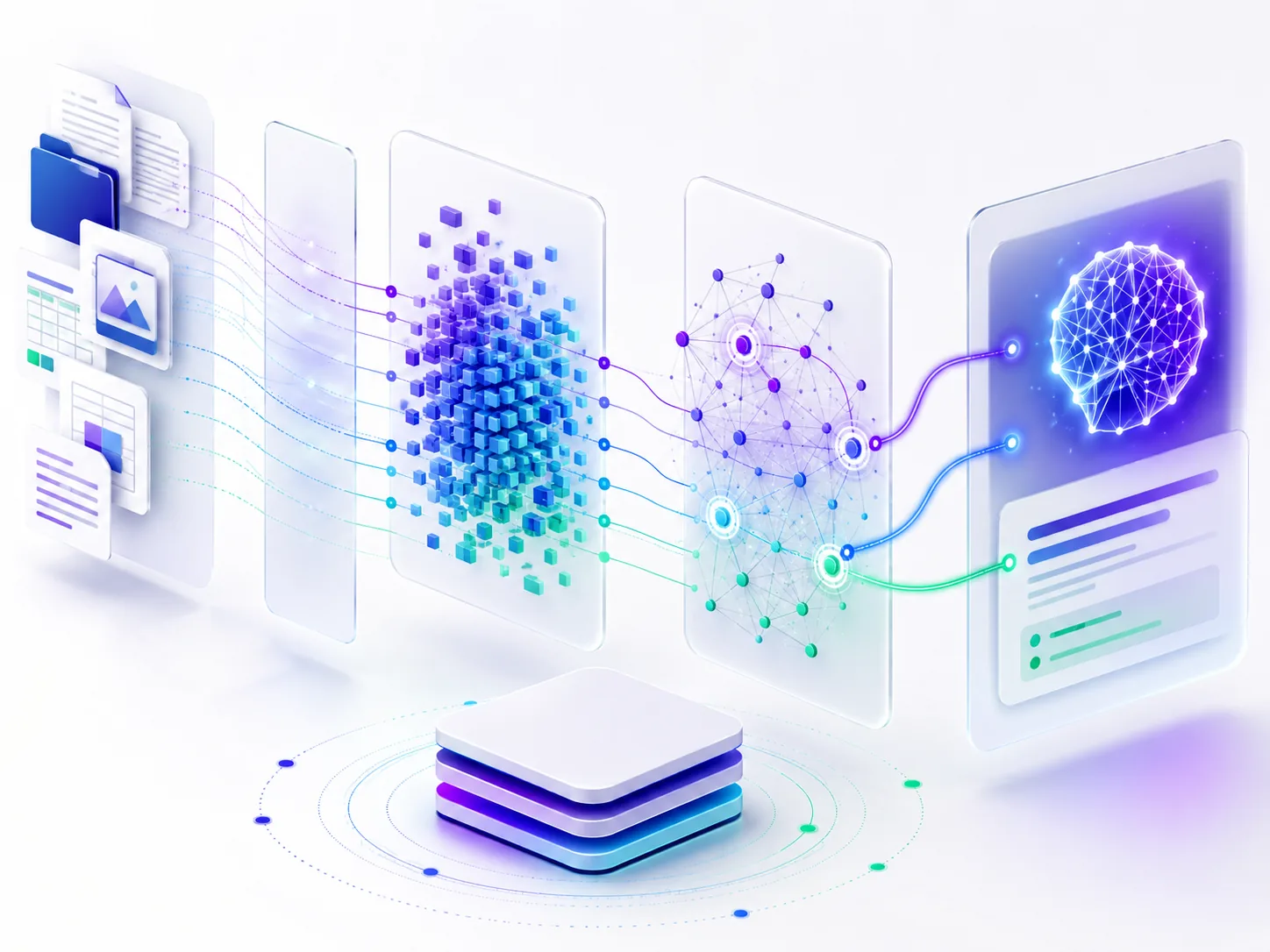 Datenfluss zwischen bestehenden Anwendungen, KI-Modellen und digitalen Benutzeroberflächen