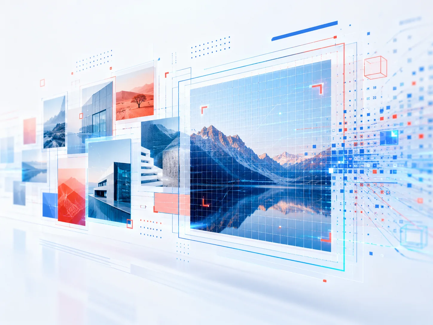 Digitale Bildanalyse mit KI, vernetzten Benutzeroberflächen und visuellen Datenströmen