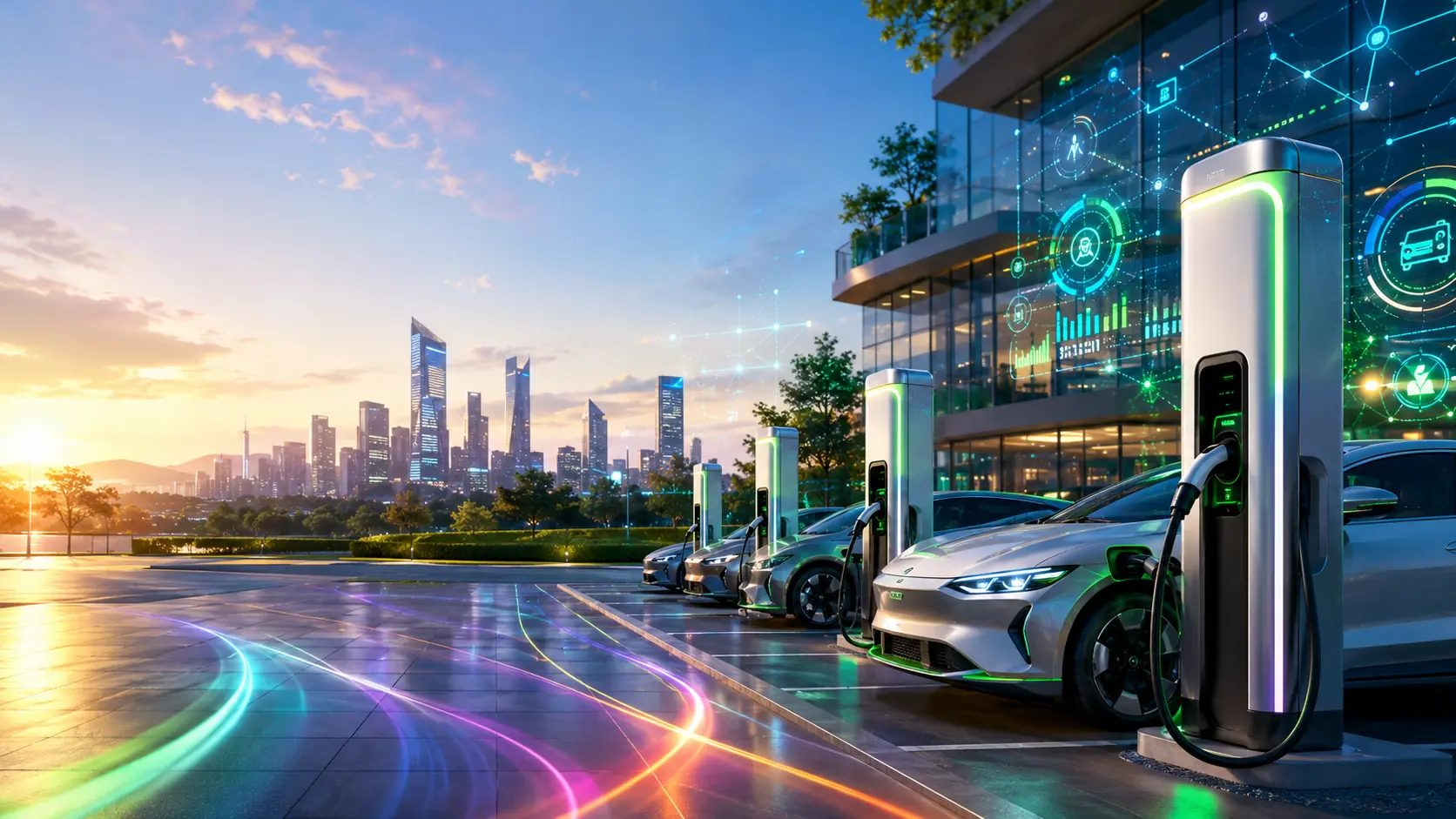 Ladestationen für Unternehmen mit Elektrofahrzeugen und digitalem Lademanagement