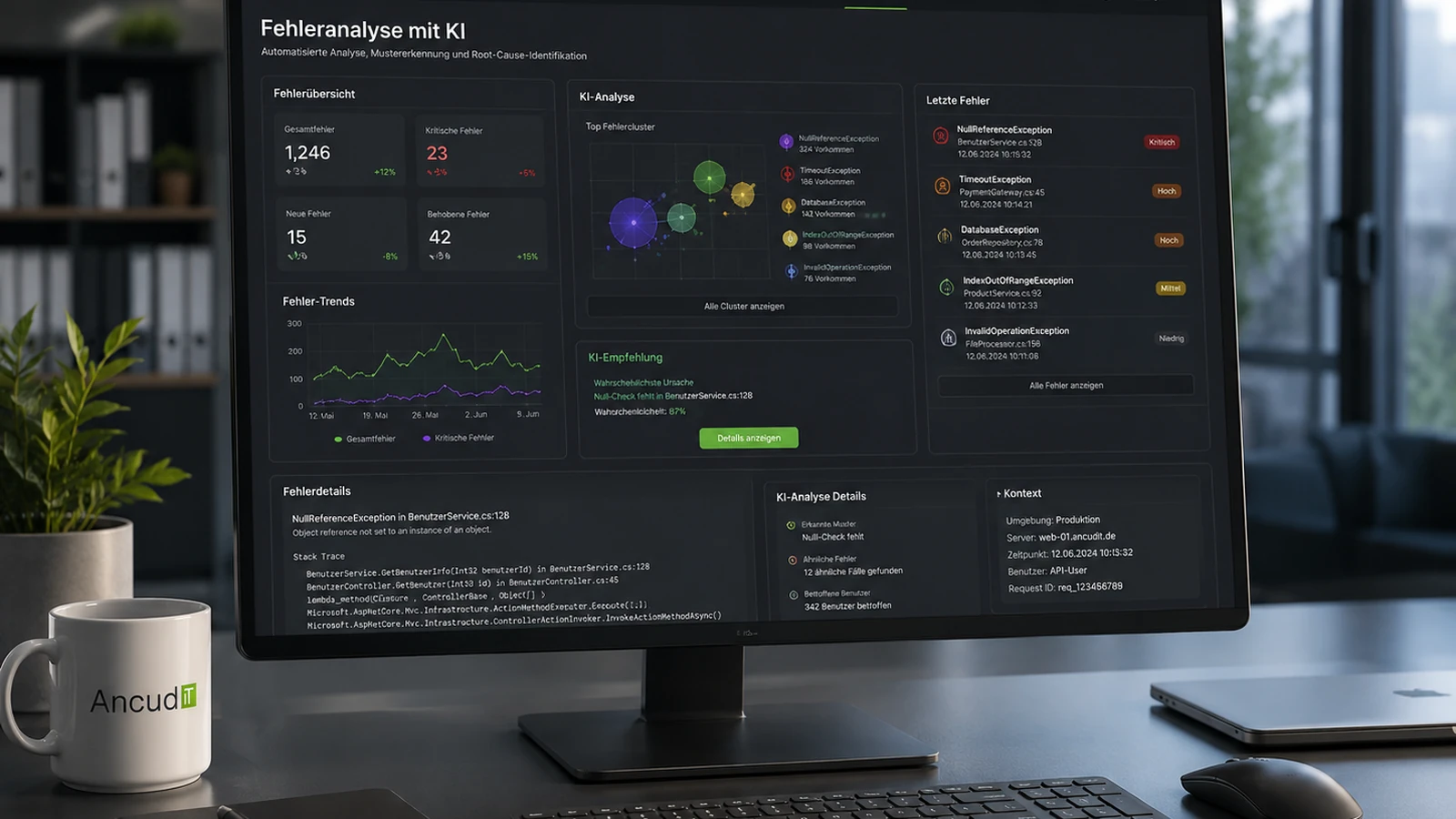 KI-gestützte Log-Analyse und Debugging-Dashboard bei ANCUD IT