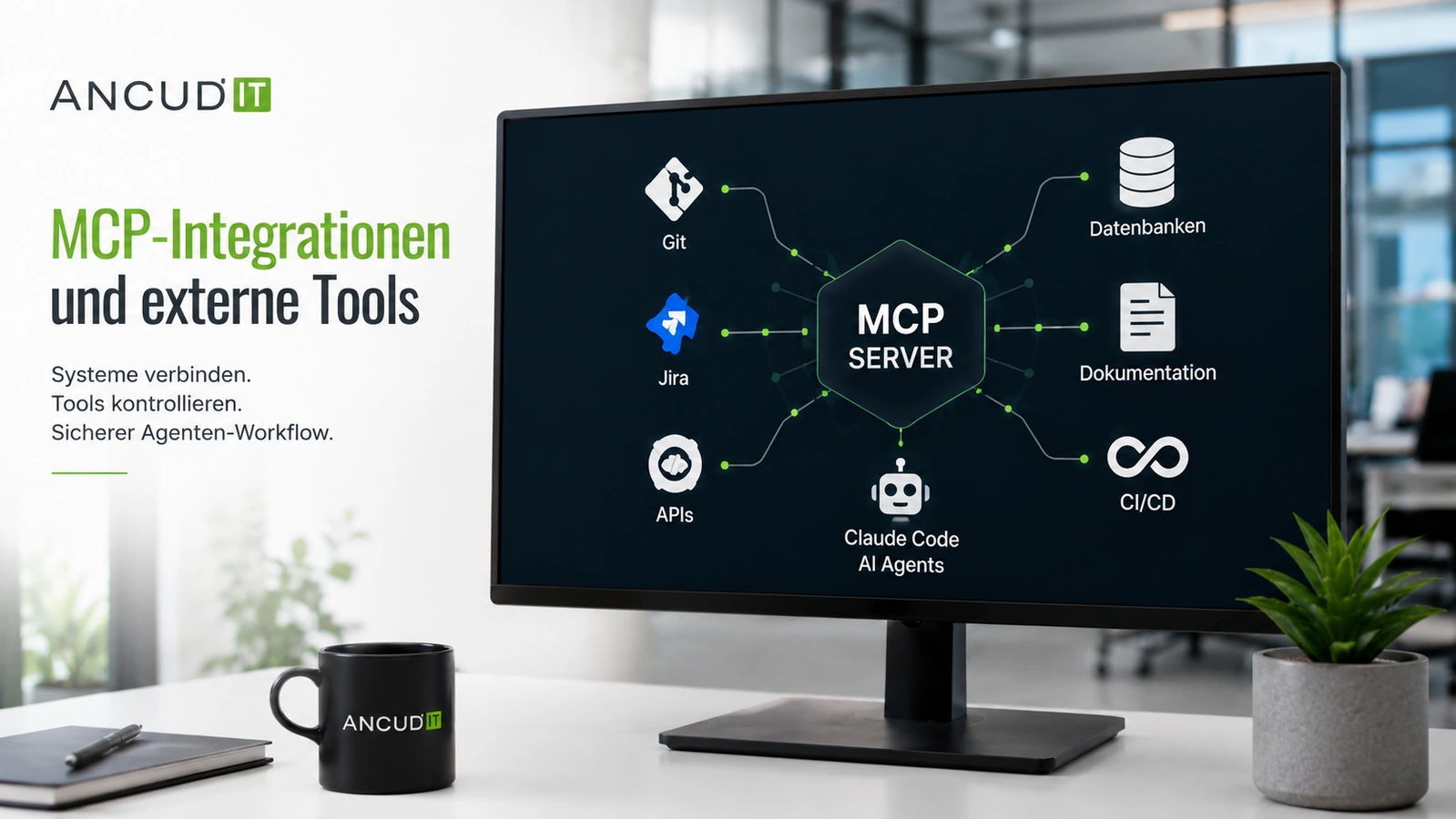 MCP-Integrationen und externe Tools mit Git, Jira, APIs, Datenbanken und AI Coding Agents
