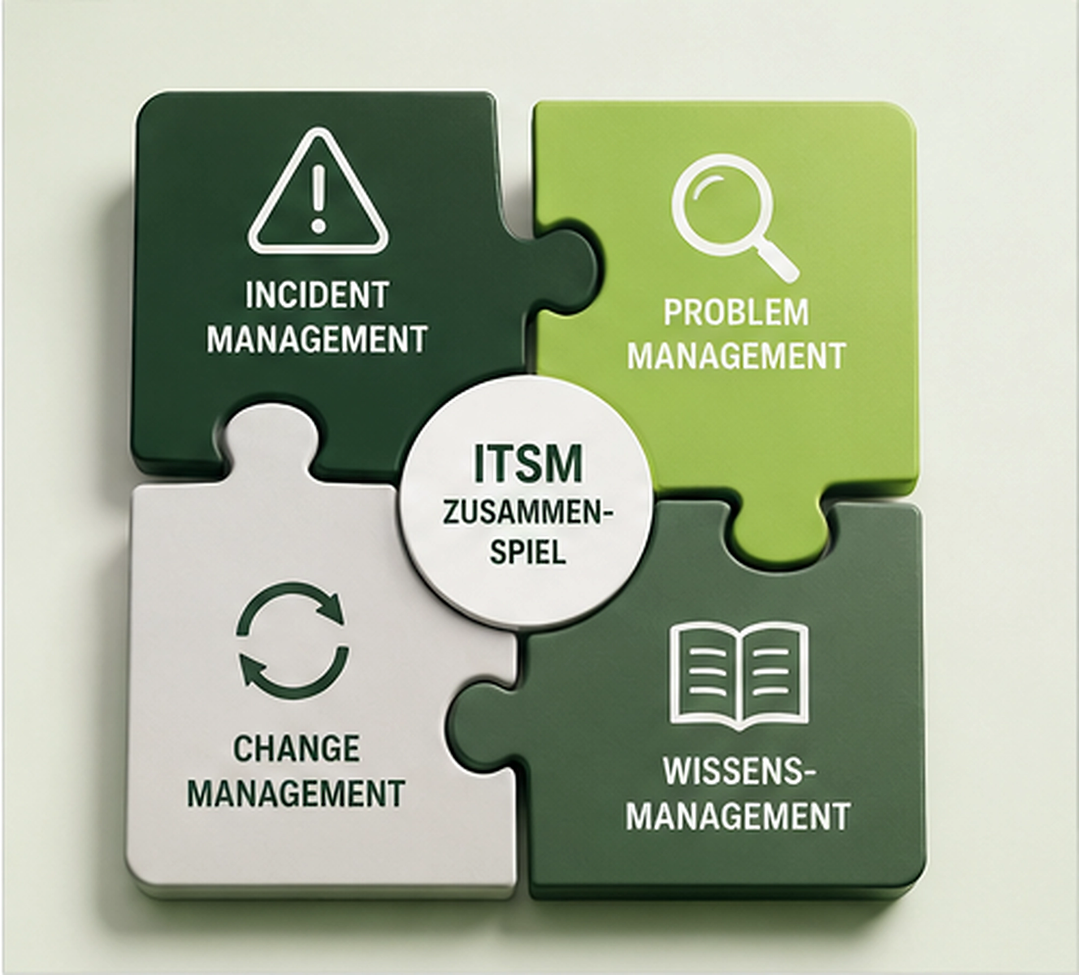 Zusammenspiel von Incident Management, Problem Management, Change Management und Wissensmanagement im IT Service Management