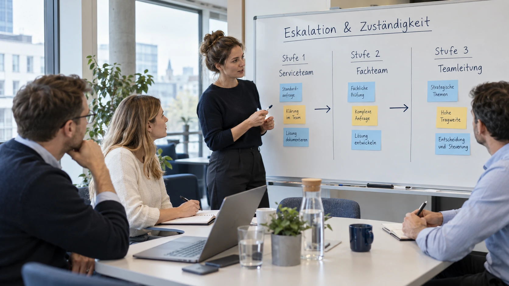 Workshop zur Festlegung von Eskalationsstufen und Zuständigkeiten im Kundenservice